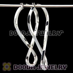 Fashion Plated Silver Infinity Earrings Symbol HOOP pierced earrings Wholesale