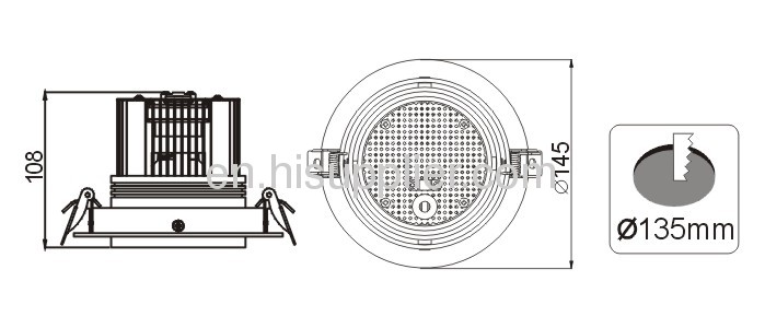 28W COB Aluminium LED Downlight IP20 with Bridge Lux Chip