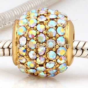 Wholesale 24K Gold Plated Copper european Swarovski AB Crystal Beads