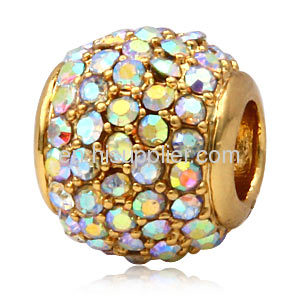 Wholesale 24K Gold Plated Copper european Swarovski AB Crystal Beads