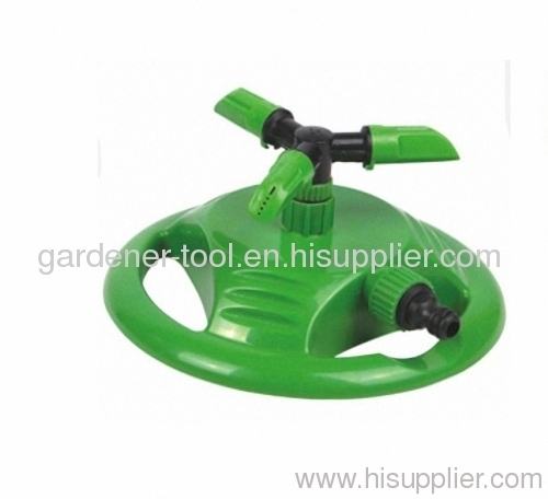 garden water rotary sprinkler with plasti circle base