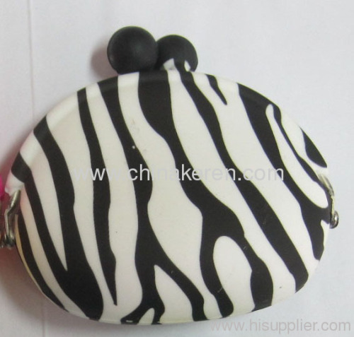 white silicone wallet with zebra logo