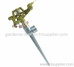 Metal Grass Water Pulse Sprinkler With Zinc Spike