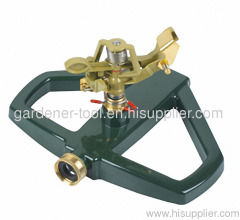 3 arm brass rotary sprinkler with zinc alloy H shape base