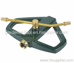 2 arm brass rotary sprinkler with zinc alloy base