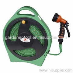 15M Flat Garden Hose With Plastic Reel