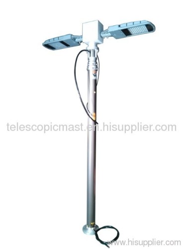 6m CCTV pneumatic telescopic masts with LED and Tilt&Turn system