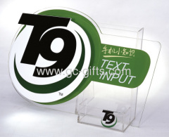 Acrylic mobile display stands with brochure holder at back