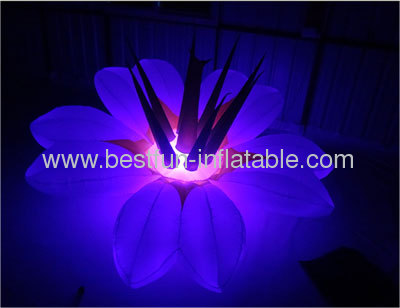 Giant Lighted Inflatable Flower For Stage Decoration