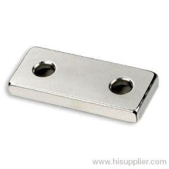 neodymium block magnet with countersunk holes