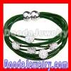 Wholesale Shamballa Leather Bracelet with Swarovski Crystal