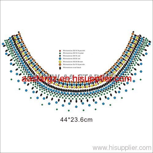 necklace rhinestone hotfix design