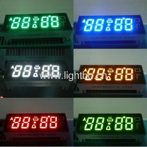 Ultra bright blue Four digit 0.38common cathode seven segment led displays for oven,operating temperature 120C