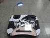 white and black cow portable laptop table with cushion and led light