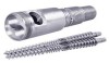 Tungsten coated parallel screw and barrel