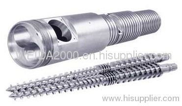 Tungsten coated parallel screw and barrel