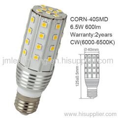 corn led light e27 6.5w 600lm 40smd