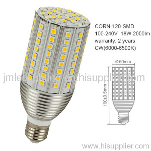 e27 corn led lamp 18w 1800lm 120smd