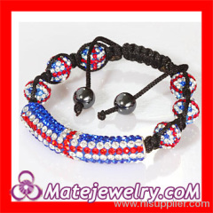 High Fashion British Flag Pave Beads Shamballa Bracelets UK Sale