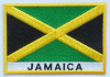 Twill Jamaica national embroidered flag patches, stick-on, sew-on, 50-80mm and plastic backing