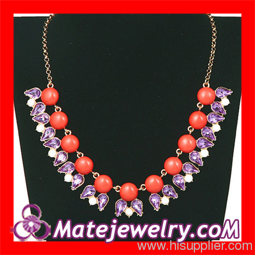 Fashion Costume Resin Crystal Bib Necklace Jewelry