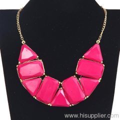 Fashion Costume Resin Crystal Bib Necklace Jewelry