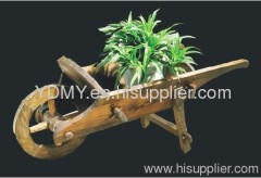 wood wheel barrow