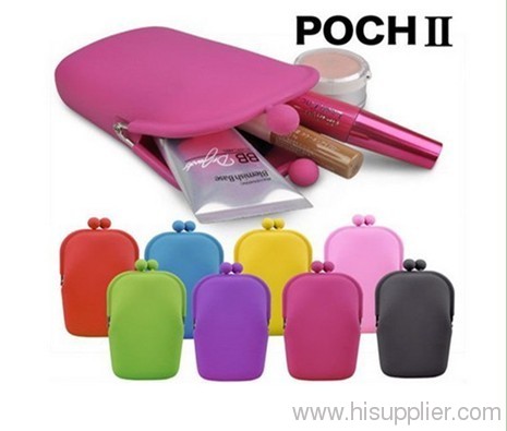 Fashion New Jelly Rubber Silicone Cosmetic Makeup Bag Coin Purses