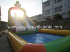 Frog Inflatable Water Slide With Detachable Pool