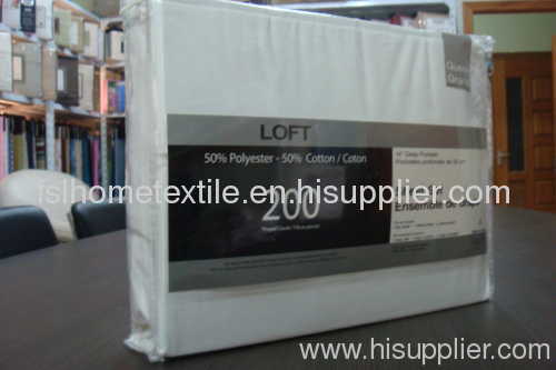 Solid Polycotton Sheet Set Packed in Individual Zipper PVC Bag