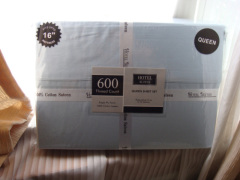 Solid T600 100% Cotton 4pc Bedding Sheet Set In Light Medium Colors