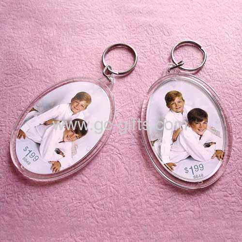 Oval acrylic photo frame keyrings