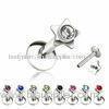 Gem Star Top Internally Threaded Stainless Steel Lip Studs Labret Monroes Jewelry, Non - Allergic