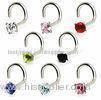 Cool Prong Set Gem Unisex Nose Ring Jewelry / Nose Hoop Rings With Swarovski Stone
