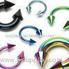 PVD Plated Internally Threaded Horseshoes Spike Circular Barbell Jewelry, Titanium Anodized