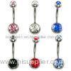 Swarovski Stone Non - Allergic Hand Made Polishing Belly Piercing Rings / Navel Button Ring