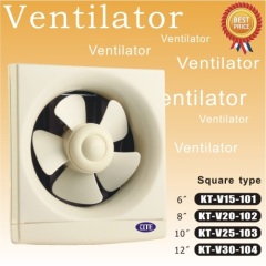 Exhausting fan square shaped with five blades