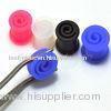 Pink, Blue Silicon Spiraled Double Flare Body Jewelry / Ear Flesh Tunnels, Earlets For Wedding