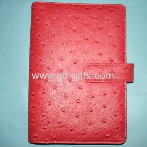 Pink Ostrich leather organizers A6 sizes