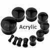 Trendy Black UV Acrylic 4mm, 8mm Convex Saddle Plugs / Ear Expander Plugs For Anniversary