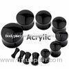 Trendy Black UV Acrylic 4mm, 8mm Convex Saddle Plugs / Ear Expander Plugs For Anniversary