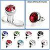 316L Surgical Stainless Steel Internally Threaded Press Fit Gem Dermal Anchor Piercing Jewelry