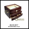 luxury wlanut wood burl finish high gloss wooden cigar humidor with glass lid