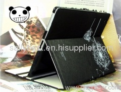black color dandelion printing ipad case