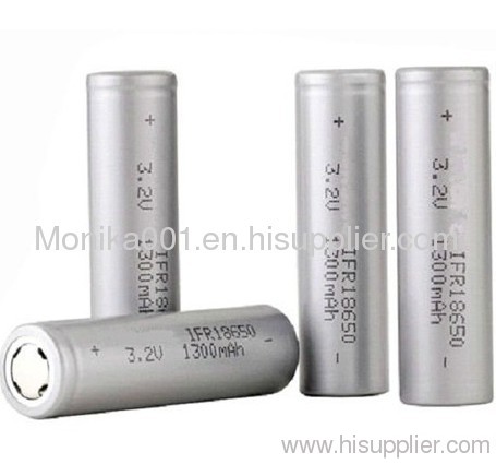 3.2V 1300mAh IFR18650 LiFePo4 Battery Cells