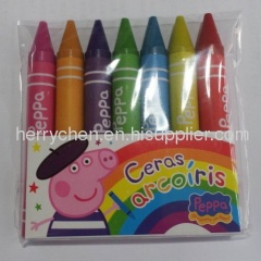 7pk Peppa brand 9/16" x 4 1/8" jumbo crayon