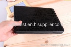 crocodile-embossed leather ipad sleeve