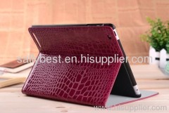 shinning red crocodile leather ipad cover