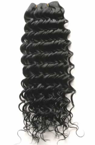 deep wave curl 100% human machine made hair weave weft