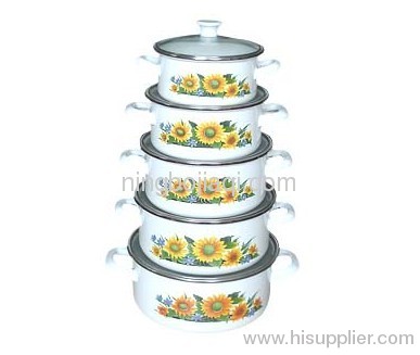 flowers enamel bowl set